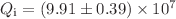 $Q_{\mathrm{i}} = (9.91 \pm 0.39) \times 10^{7}$